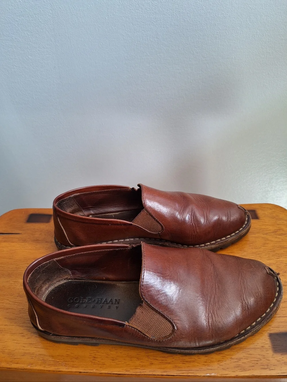 COLE HAAN  Women's Brown Leather Slip-on Oxford Shoes, Size 8M, with Almond Toe - Picture 5 of 12